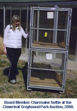 Charmaine Settle at Cloverleaf Greyhound Park Auction