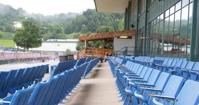 Only a handful of spectators watch the races at Tri-State in West-Virginia