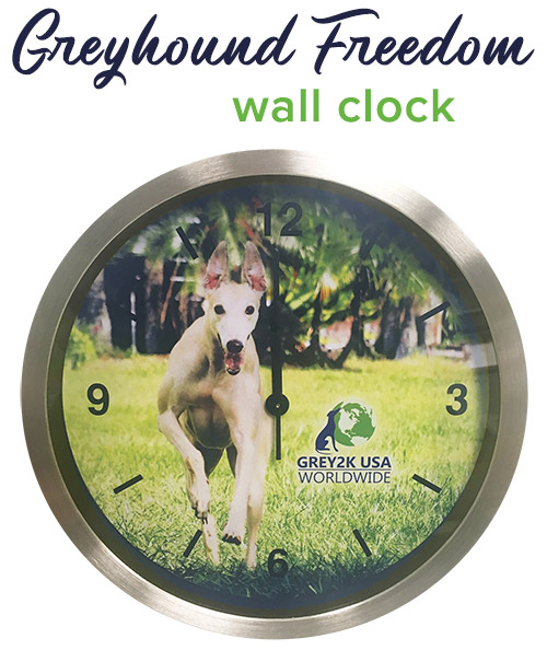 Greyhound Freedom wall clock